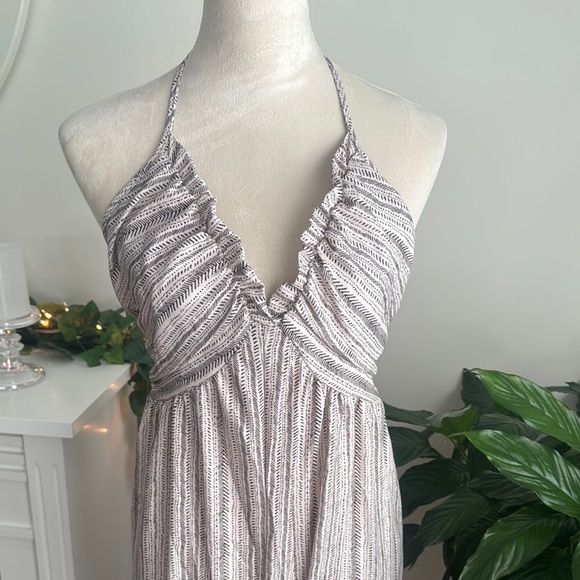 SHEIN Halter Jumpsuit in Cream and Brown NWOT - Picture 4 of 5